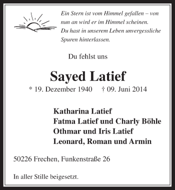 Anzeige von Sayed Latief von  Wochenende 