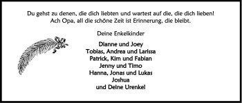 Anzeige von Opa  von Kölner Stadt-Anzeiger / Kölnische Rundschau / Express