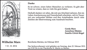 Anzeige von Wilhelm Marx von  Schlossbote/Werbekurier 