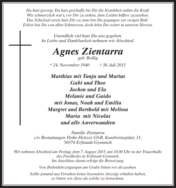 Anzeige von Agnes Zientarra von  Werbepost 